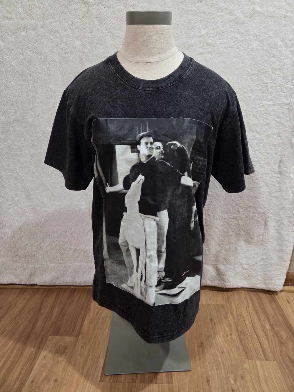 Friends Joey & Chandler - Black Graphic Crewneck T-Shirt